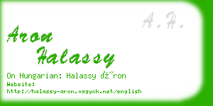 aron halassy business card